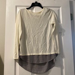 Loft sweater blouse with floral back.